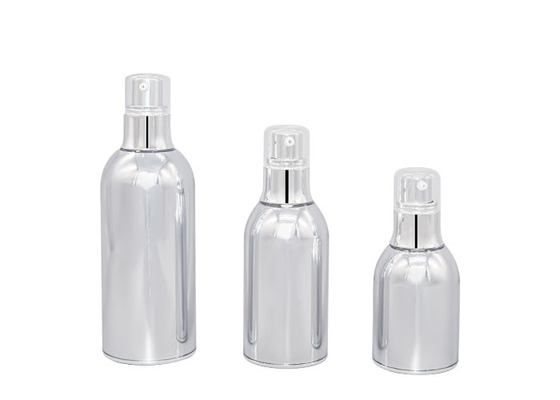 Full electroplating design cosmetic airless pump bottle 30ml 50ml 100ml