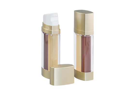 UKA72 PP Pump AS Bottle Airless Double Tube Square Bottle 15ml 15ml For Face Care ​