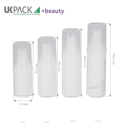 15ml 20ml 25ml 30ml Airless Pump Bottles With Transparency Lid For Cosmetic Packaging