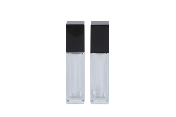 30ml Empty Clear Square Glass Emulsion Essence Bottle Cosmetic Foundation Bottle