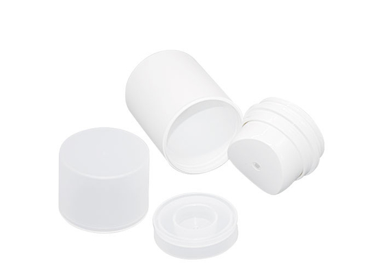 PP White Airless Pump Bottles 50ml 100ml 150ml With Central Hole Outlet Design